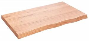 Półka, brązowa, 100x60x(2-6) cm, lakierowane lite drewno dębowe