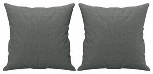 Sofa 2-osobowa z poduszkami, ciemnoszara, 140 cm, tkanina