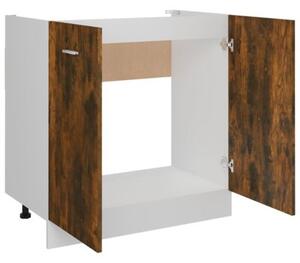Szafka pod zlewozmywak, lyon, przydymiony dąb, 80x46x81,5 cm