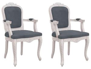 Krzesła stołowe, 2 szt., ciemnoszare, 62x59,5x100,5 cm, tkanina