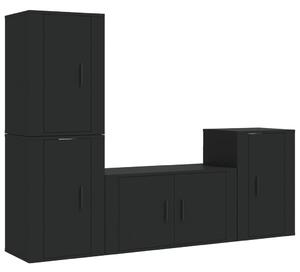 4-częściowy zestaw szafek telewizyjnych, czarny