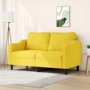 Sofa 2-osobowa, jasnoÅ¼Ã³Åta, 140 cm, tapicerowana tkaninÄ