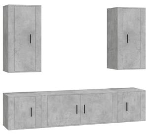 5-częściowy zestaw szafek telewizyjnych, szarość betonu