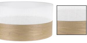 Lampa podłogowa trójnóg biały Light Home LH Wood 1xE27 45cm abażur walec biały/fornir F02