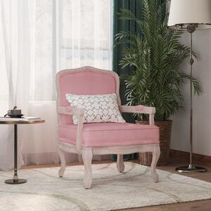 Fotel, różowy, 64x64x90 cm, obity aksamitem