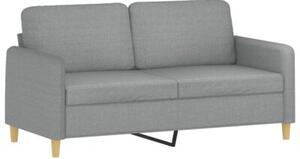 Sofa 2-osobowa z poduszkami, jasnoszara, 140 cm, tkanina