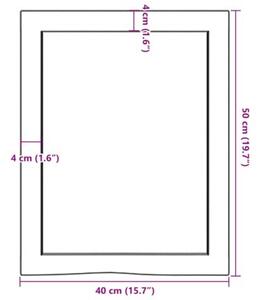Półka, 40x50x(2-4) cm, surowe lite drewno dębowe