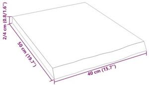 Półka, 40x50x(2-4) cm, surowe lite drewno dębowe