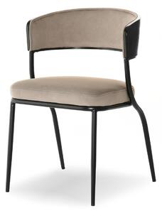 Modernistyczne krzesło malia beż czarne drewno gięte czarne nogi