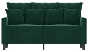 Sofa 2-osobowa, ciemnozielona, 120 cm, tapicerowana aksamitem