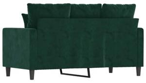 Sofa 2-osobowa, ciemnozielona, 120 cm, tapicerowana aksamitem