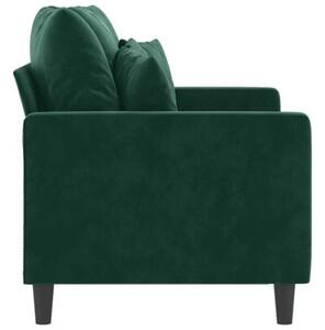 Sofa 2-osobowa, ciemnozielona, 120 cm, tapicerowana aksamitem