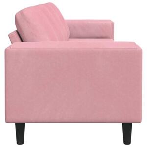 Nowoczesna sofa do salonu w kolorze rÃ³Å¼owym z poduszkami z pianki, 4 miejsca, trwaÅa i elegancka
