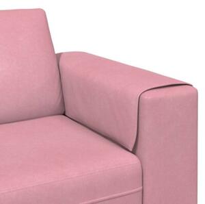 Nowoczesna sofa do salonu w kolorze rÃ³Å¼owym z poduszkami z pianki, 4 miejsca, trwaÅa i elegancka