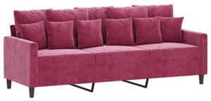Sofa 3-osobowa z podnÃ³Å¼kiem winna czerwieÅ 180 cm, aksamit