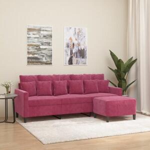 Sofa 3-osobowa z podnÃ³Å¼kiem winna czerwieÅ 180 cm, aksamit