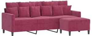 Sofa 3-osobowa z podnÃ³Å¼kiem winna czerwieÅ 180 cm, aksamit