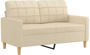 Sofa, 2-osobowa kremowa, 120 cm, tapicerowana tkaninÄ
