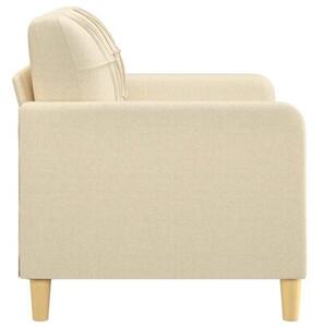 Sofa, 2-osobowa kremowa, 120 cm, tapicerowana tkaninÄ