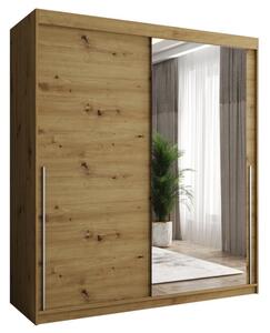 Szafa przesuwna z lustrem Garderoba SIMA T2 180 artisan + u. srebrny