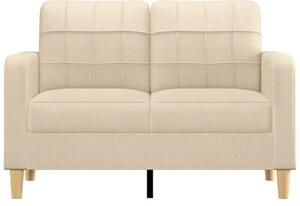 Sofa, 2-osobowa kremowa, 120 cm, tapicerowana tkaninÄ