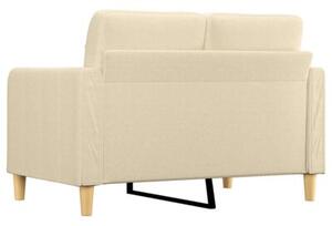 Sofa, 2-osobowa kremowa, 120 cm, tapicerowana tkaninÄ