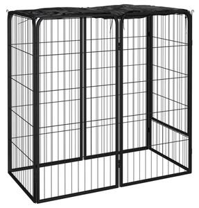 Kojec dla psa, 6 paneli, czarny, 50x100 cm, stalowy
