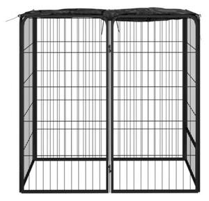 Kojec dla psa, 6 paneli, czarny, 50x100 cm, stalowy