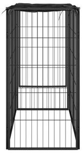 Kojec dla psa, 6 paneli, czarny, 50x100 cm, stalowy
