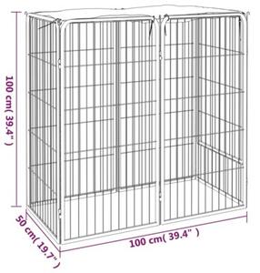 Kojec dla psa, 6 paneli, czarny, 50x100 cm, stalowy