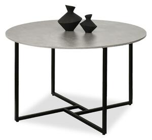 Loftowy okrągły stół do jadalni 120 cm birk beton na czarnej podstawie