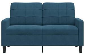 Sofa 2-osobowa, niebieski, 120 cm, tapicerowana aksamitem