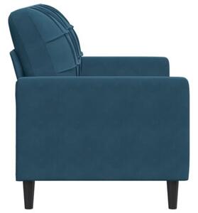 Sofa 2-osobowa, niebieski, 120 cm, tapicerowana aksamitem