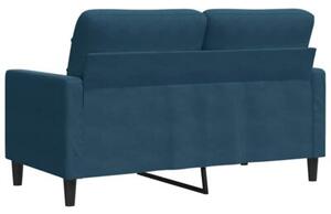 Sofa 2-osobowa, niebieski, 120 cm, tapicerowana aksamitem