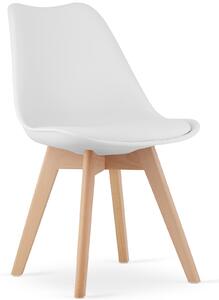 Krzesło z tworzywa Mark z poduszką na drewnianych nogach