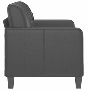 Sofa, 2-osobowa czarna, 120 cm, sztuczna skÃ³ra