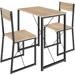 Tectake 404353 stolik i krzesła margate - drewno industrialne jasne, dąb sonoma