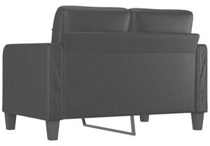 Sofa, 2-osobowa czarna, 120 cm, sztuczna skÃ³ra