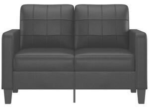 Sofa, 2-osobowa czarna, 120 cm, sztuczna skÃ³ra