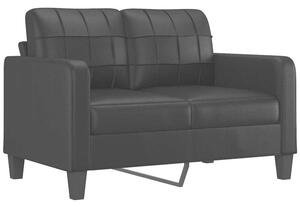 Sofa, 2-osobowa czarna, 120 cm, sztuczna skÃ³ra