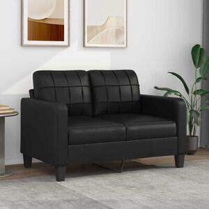 Sofa, 2-osobowa czarna, 120 cm, sztuczna skÃ³ra