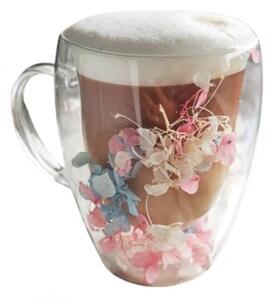Szklanka termiczna z kwiatami w środku, hortensje trójkolorowa 300 ML 1szt SZK179
