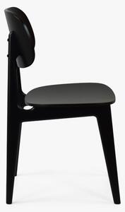 Czarne krzesło do jadalni wykonane w całości z drewna Lola