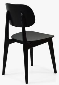 Czarne krzesło do jadalni wykonane w całości z drewna Lola