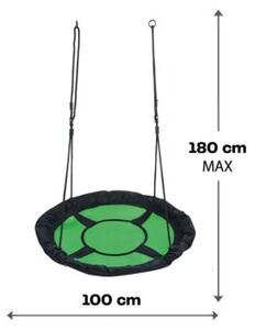 Huśtawka Bocianie Gniazdo 100 cm Zielona do Ogrodu dla Dzieci