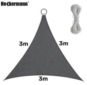 Żagiel przeciwsłoneczny Heckermann trójkąt 3x3x3m Szary