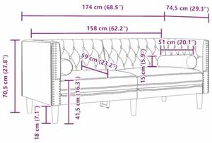 Sofa chesterfield aksamitna jasnoszara z gÅÄbokim tuftingiem i ergonomicznym wypeÅnieniem