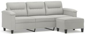 Sofa 3-os. z podnÃ³Å¼kiem, jasnoszara, 180 cm, obita mikrofibrÄ