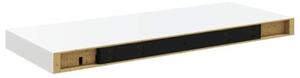 Półki ścienne 2 szt., wysoki połysk, białe, 60x23,5x3,8 cm, mdf