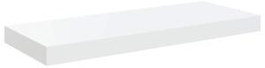 Półki ścienne 2 szt., wysoki połysk, białe, 60x23,5x3,8 cm, mdf